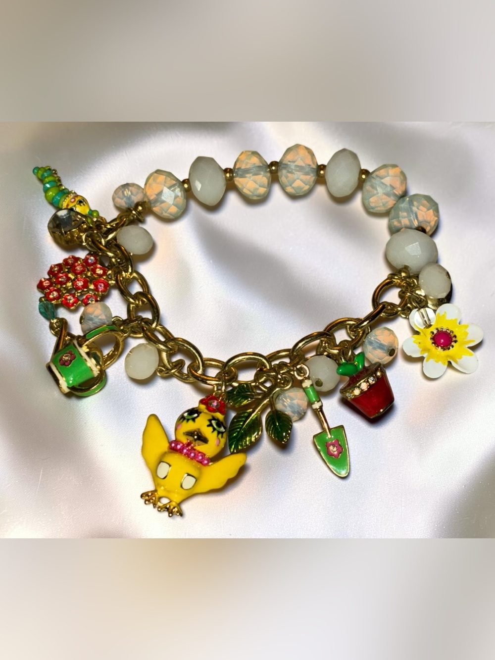 BETSEY JOHNSON Vintage Chick Garden Party Backyard Garden Spring Chick Bracelet